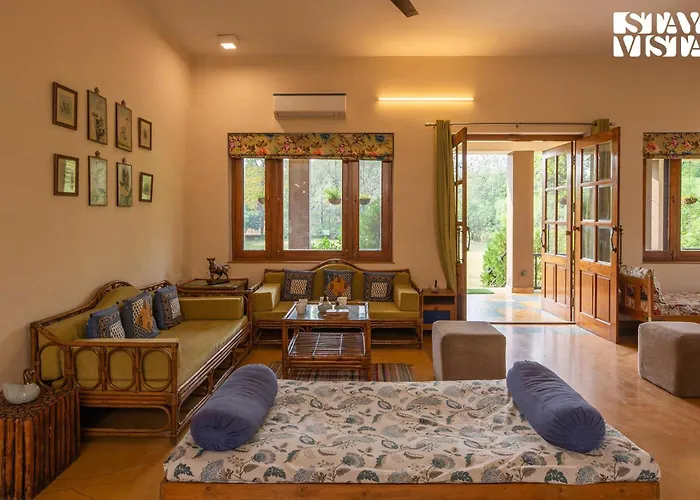 Stayvista'S Wildwood Canopy - Forest-View, Pet-Friendly Villa With Lawn & Indoor-Outdoor Games